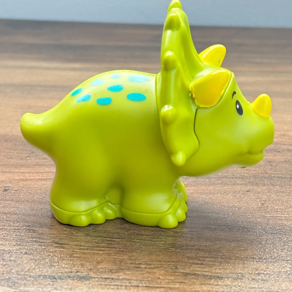 Fisher Price Little People Replacement Triceratops Green Dinosaur Figure Playset